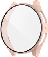Strap-it Hard case bescherming - Stevig PC hoesje met glasplaat geschikt voor Samsung Galaxy Watch 5 40mm - roze