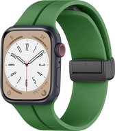 Bracelet Smartwatch en Siliconen - Convient au bracelet magnétique Apple Watch à boucle en D - vert armée - Strap-it Watchband / Wristband / Bracelet - Taille: 42 - 44 - 45 - 49mm