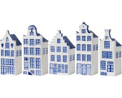 Huisjes - set van 5 - grachtenpand - Holland - huisjes decoratie - Hollandse cadeautjes - Holland souvenir - souvenirs Nederland
