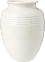 Klassieke stenen vaas, 2 liter, 14,8 x 14,8 x 18,6 cm, creme