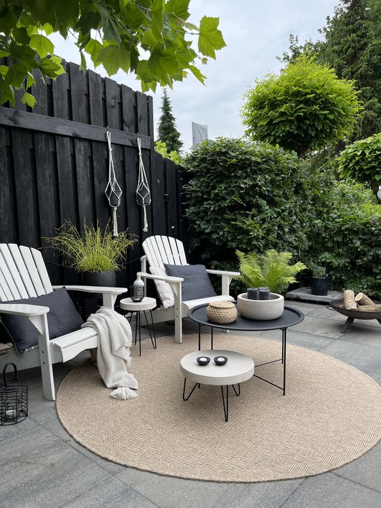 Rond Jute Buitenkleed Outdoor Naturel 240cm Mrcarpet