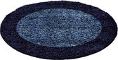 Rond Hoogpolig vloerkleed - Edge Blauw Ø 160cm