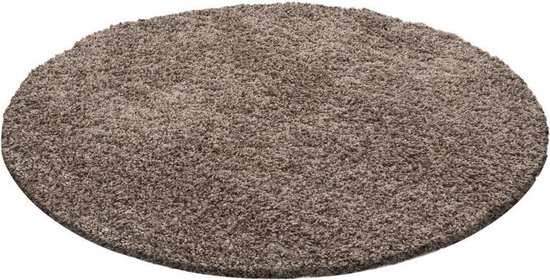 Vloerkleed Life Shaggy Mokka (80x80 cm Rond)