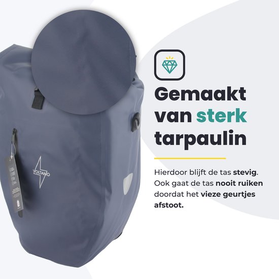 Voltano Luxe Fietstas 28L - Enkele Pakaftas - Marine Blauw - 100% Waterdicht van Voltano — afbeelding 4