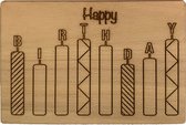 Lay3rD Lasercut - Carte de voeux en bois - Bougies Happy anniversaire - Bouleau 3mm