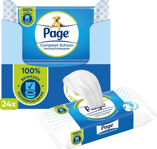 Page papier hygiénique humide - 24 x 38 pièces - Papier hygiénique complet propre et humide - avantage supplémentaire