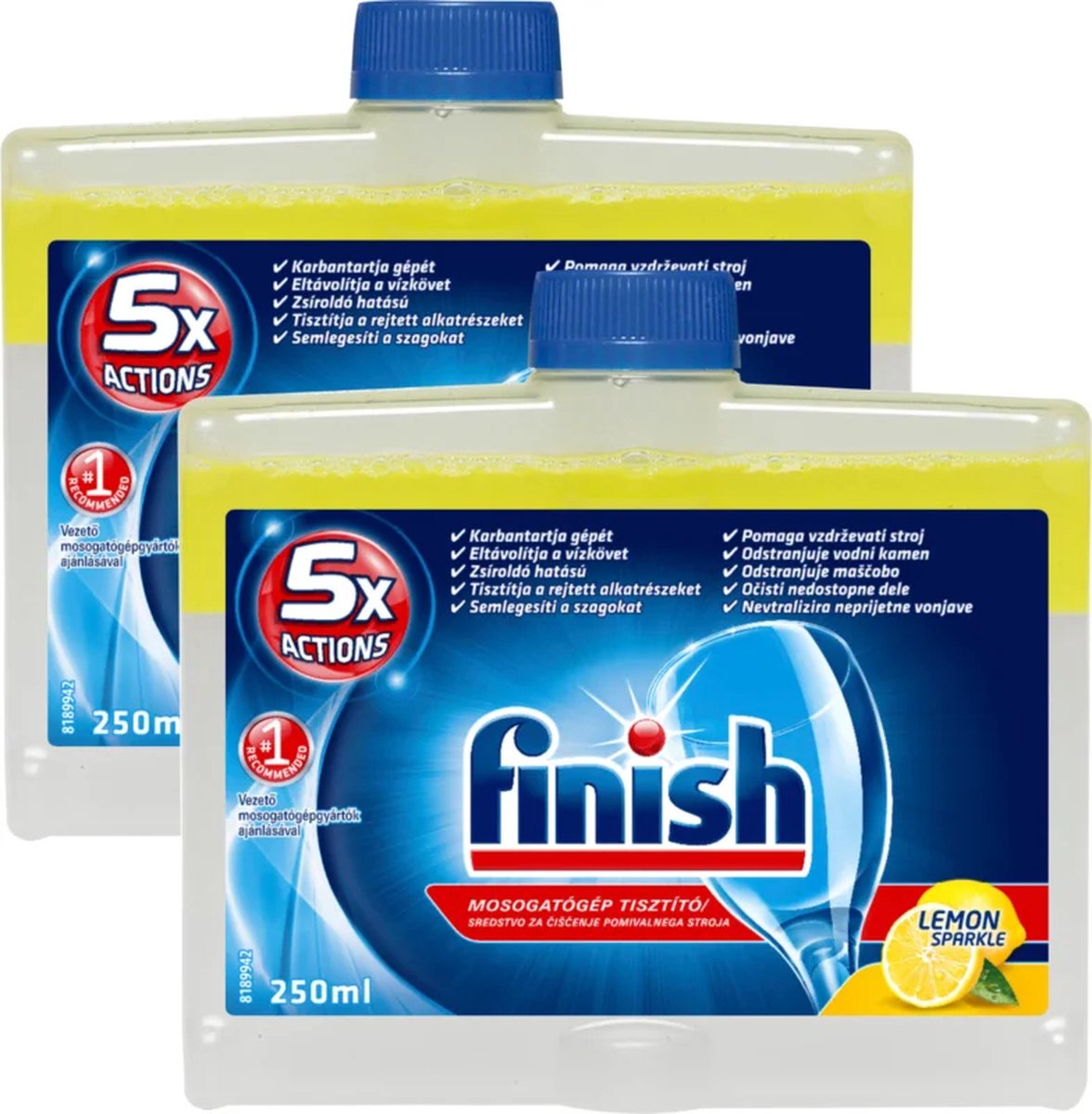Finish - Vaatwas - Vaatwasreiniger - Lemon Sparkle - 250ml x 2