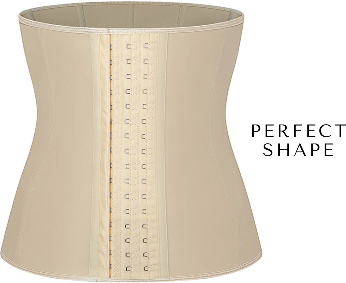 Goedkoopste Perfect Shape Waist Trainer Beige | Maat XS | Latex Body Shaper voor een Slanke Taille & Zandloper figuur | Corrigerend en Afslankend | Shapewear/Korset