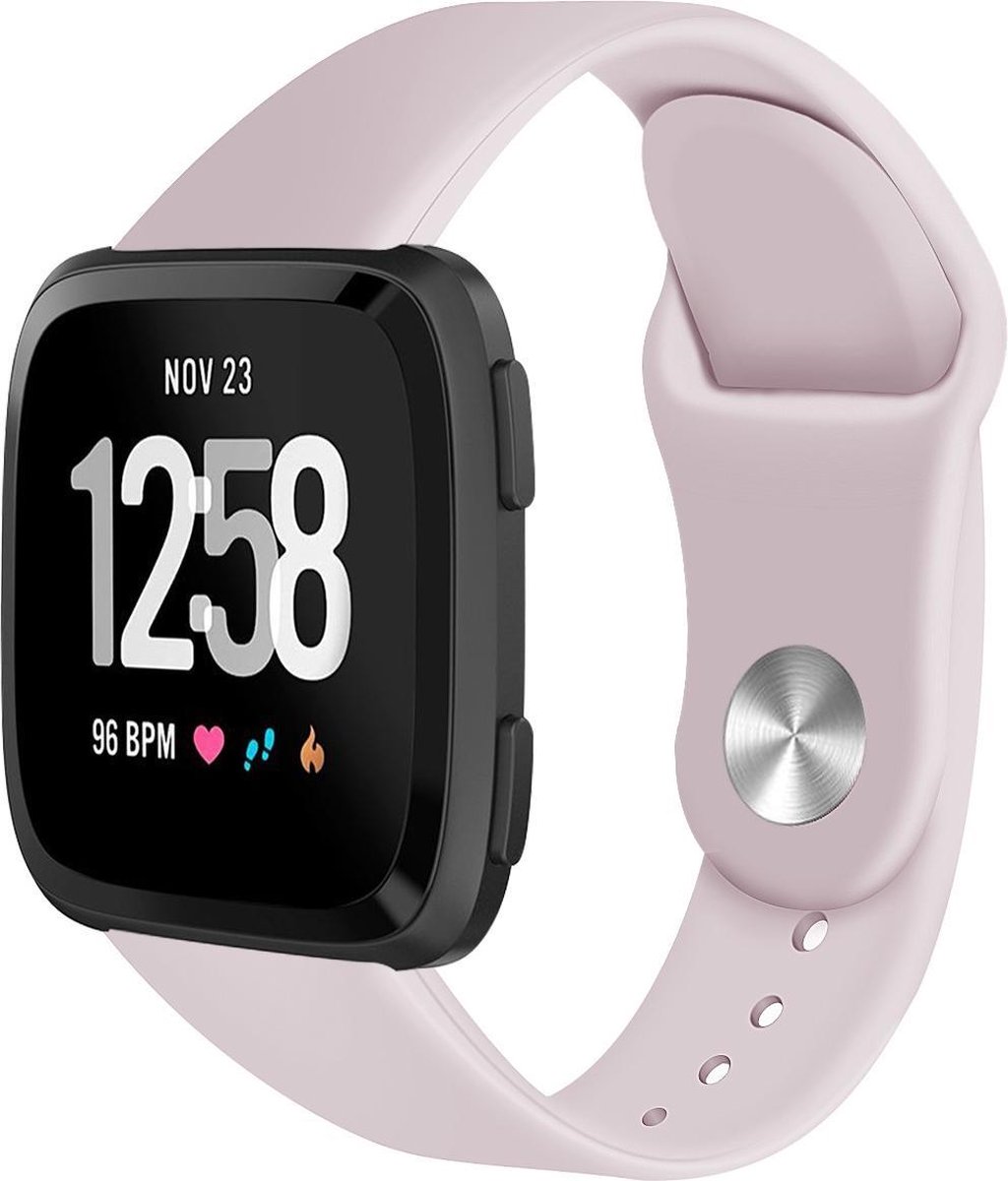 123watches siliconen sport band - roze zand - ML - Geschikt voor Fitbit Versa 1 & 2 / Lite