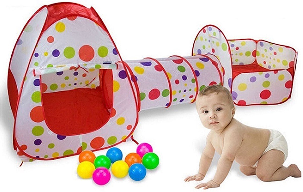 Tunnel Pliable Pour Enfants Avec Balles Tente, Gris-Bleu: Gris