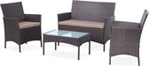 Alice's Garden Loungeset Moltès - 4 plaatsen - wicker - kleine set - chocolade/bruin