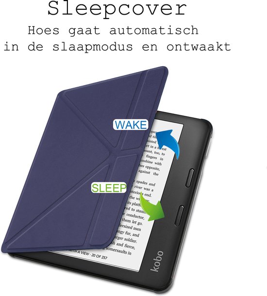 Hoes Geschikt voor Kobo Sage Hoesje Bookcase Cover Hoes Trifold - Hoesje Geschikt voor Kobo Sage Hoes Cover Case - Donkerblauw van Merkloos — afbeelding 5