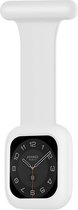 Strap-it Geschikt voor Apple Watch verpleegkundige band met Case - Maat: 38 - 40 - 41mm - wit