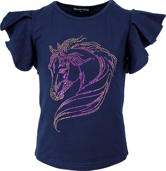 S&C Shirt Beautiful pony bleu Kids & Child Filles Blauw - Taille: 98/104