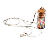 Fashionidea - Mooie zilverkleurige ketting met fleshanger de Lucky Stars Necklace Multicolour