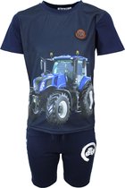 S&C Kledingset Tractor blauw Kids & Kind Jongens Blauw - Maat: 86/92