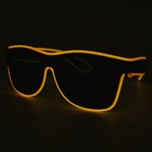 LOUD AND CLEAR® - LED Bril Geel - Draadloos - Oplaadbaar - Lichtgevende Bril - Bril met Licht - Feestbril - Party Bril - Carnaval