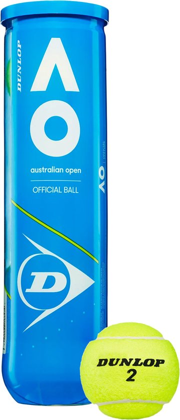 Dunlop AO - Australian Open - 4-tube tennisballen - geel