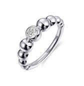 Schitterende Stapelring Zilveren Ring met Zirkonia 17.75 mm. (maat 56)| Damesring |Aanzoek|Verloving