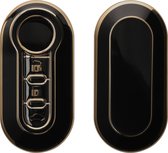kwmobile étui à clés de voiture compatible avec la clé de voiture pliable à 3 boutons Fiat Lancia - étui à clés de voiture en noir / or