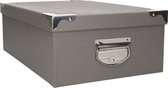 5Five Boîte de rangement / boîte - gris - L48 x l33,5 x H16 cm - karton solide - Crocobox