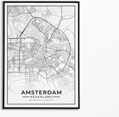 Poster - Amsterdam - Plattegrond - A3 - zonder lijst