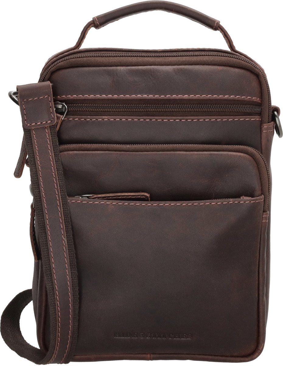 Hide & Stitches Japura Reportertas - 100% Leer - Donkerbruin