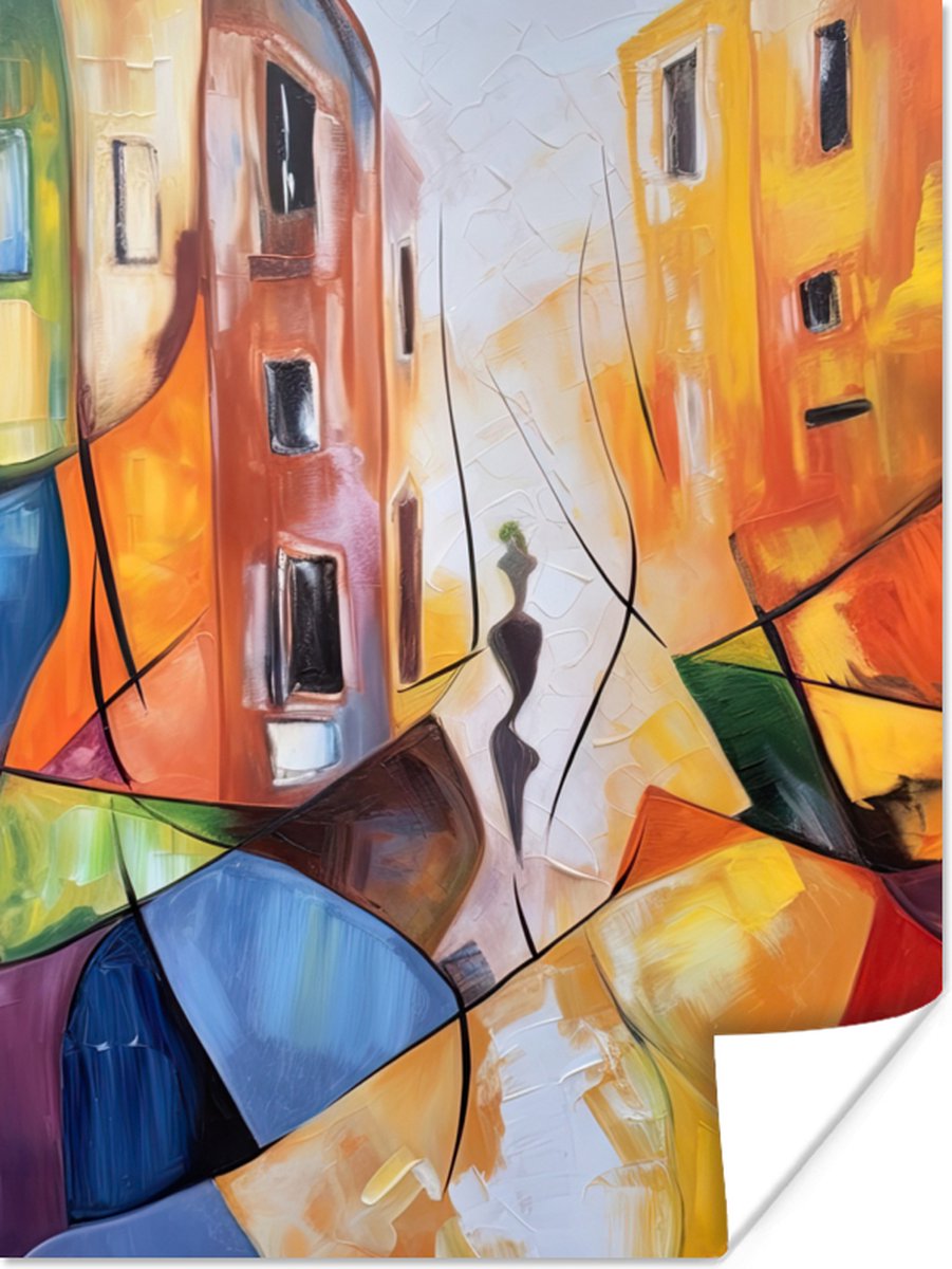 Poster Abstract - Kunst - Schilderij - Kleuren - 60x80 cm