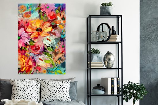 Poster Fleurs - Coloré - Art - Peinture à l'huile - 80x120 cm