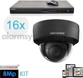 4K Ultra HD 8 Megapixel IP camerabewaking set 16x Dome Black