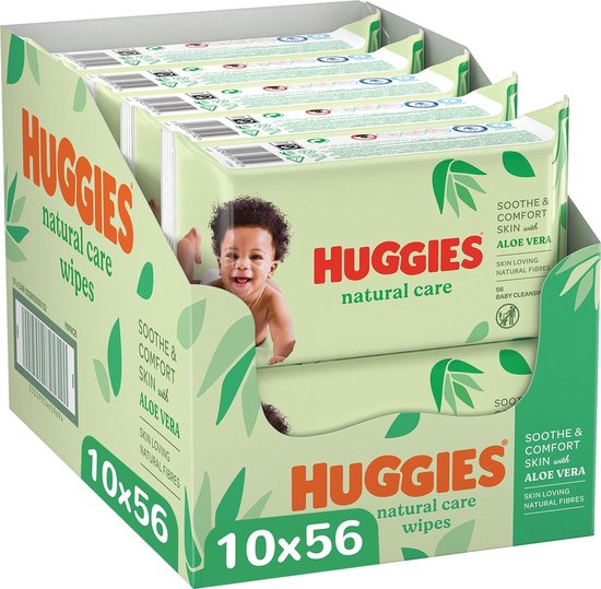 Lingettes Huggies - Natural Care - 40 x 56 pièces - 2040 lingettes - pack  économique