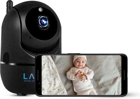 YESIMOM Babyfoon met camera, 2K/3MP, 5,5 inch HD WLAN video babyfoon met app, IR/RBG nachtzicht, PTZ 360°, huilen/bewegingsdetectie, AI-tracking, bereik alarmen, 2-weg audio, hoog bereik, 2 stuks