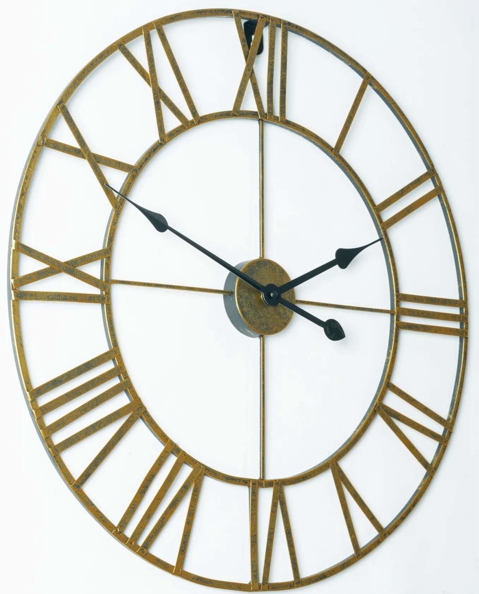 Atmosphera Wandklok/muur klok - Woody - Dia 38 cm - hout - bruin | Leen Bakker