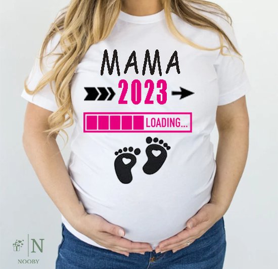 Tshirt - Mama Loading - Geboorte - Unisex - Maat M