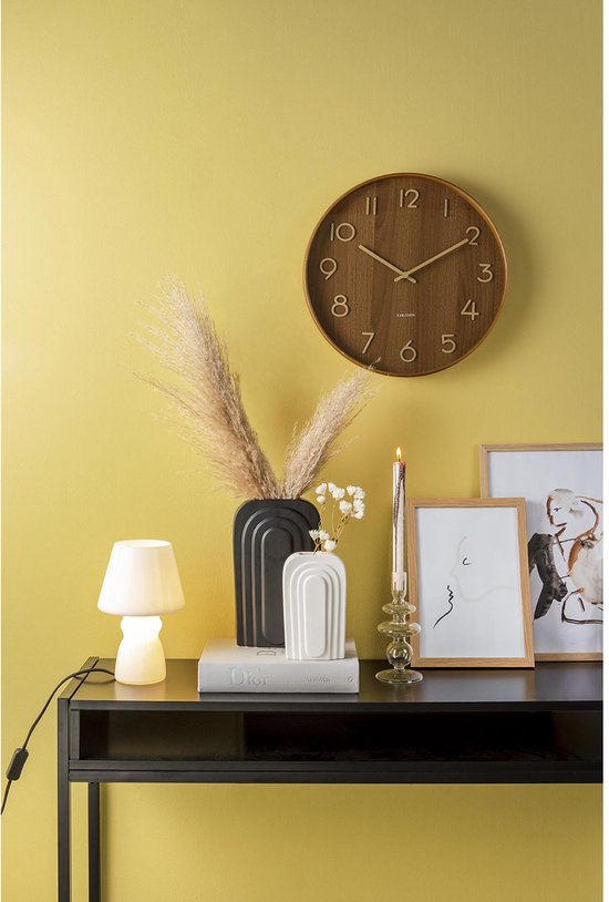 Karlsson Wandklok Pure - Donker lindehout - Medium - Ø40cm - Scandinavisch