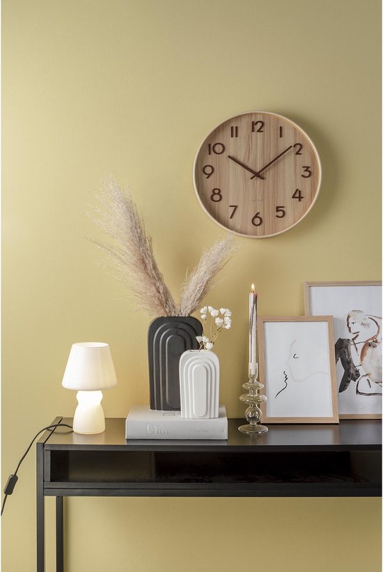 Karlsson Wandklok Pure - Licht lindehout - Medium - Ø40cm - Scandinavisch