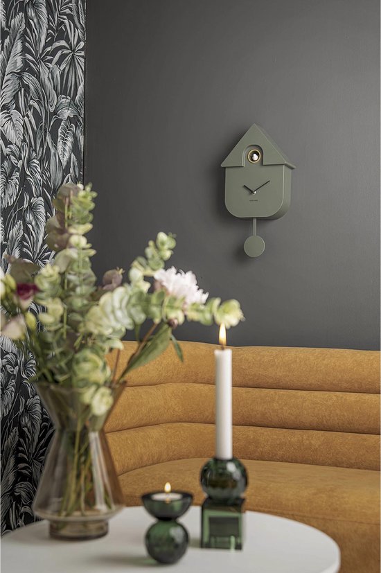 Karlsson Wandklok Modern Cuckoo Thermoplast Jungle groen