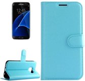 Samsung Galaxy S7 Edge - Litchi Wallet Case - Licht blauw