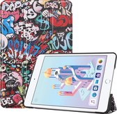 Case2go - Tablet Hoes geschikt voor de Apple iPad Mini (2019) - Tri-Fold Book Case - Graffiti