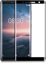 Nokia 1 Plus - Full Cover Screenprotector - Gehard Glas - Zwart