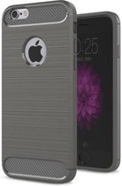 Geborstelde TPU Cover geschikt voor iPhone 6 / 6S - Grijs