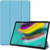 Tablet hoes geschikt voor Samsung Galaxy Tab S5e hoes - Tri-Fold Book Case - Licht blauw