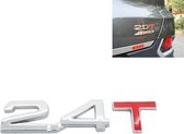3D Universele Decal Verchroomde Metalen 2.4 T Auto Embleem Badge Sticker Auto Trailer Gasverplaatsing Identificatie, Size: 8.5x2.5 cm