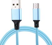 1m 2A uitgang USB naar Micro USB Nylon Weave Style Data Sync oplaadkabel, voor Samsung, Huawei, Xiaomi, HTC, LG, Sony, Lenovo en andere smartphones (blauw)