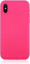 Waterdichte Pure Color Soft Protector Case voor iPhone XS Max (Rose Red)