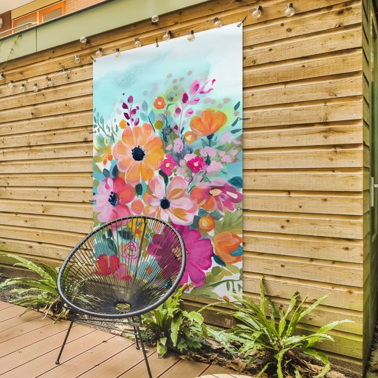 Décoration murale murale Fleurs - Tableau - Nature - Botanique - 120x180 cm - Affiche de jardin - Toile de jardin - Affiche d'extérieur