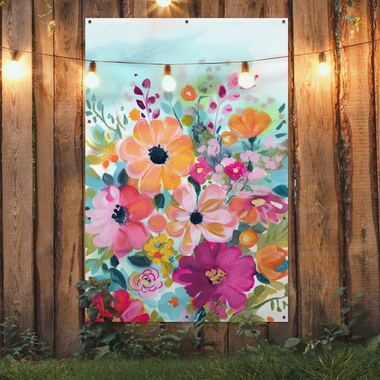 Décoration murale murale Fleurs - Tableau - Nature - Botanique - 120x180 cm - Affiche de jardin - Toile de jardin - Affiche d'extérieur