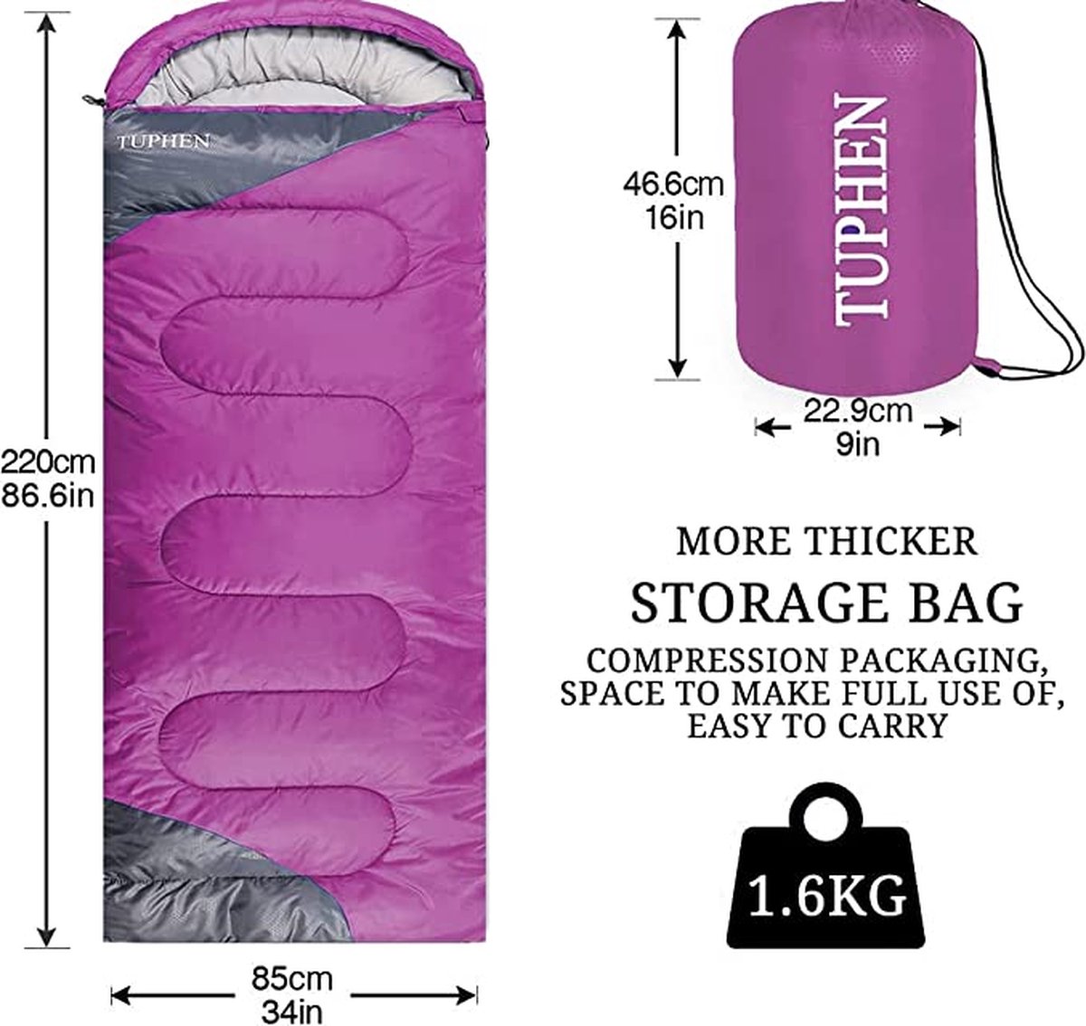 KESSER® Outdoor Slaapzak - voor volwassenen en kinderen - An