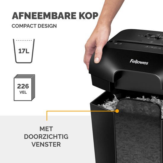 Destructora De Documentos Fellowes P-42C Capacidad 8H Seguridad P4 Grapas Y Tarjetas Papelera 15 L 276068
