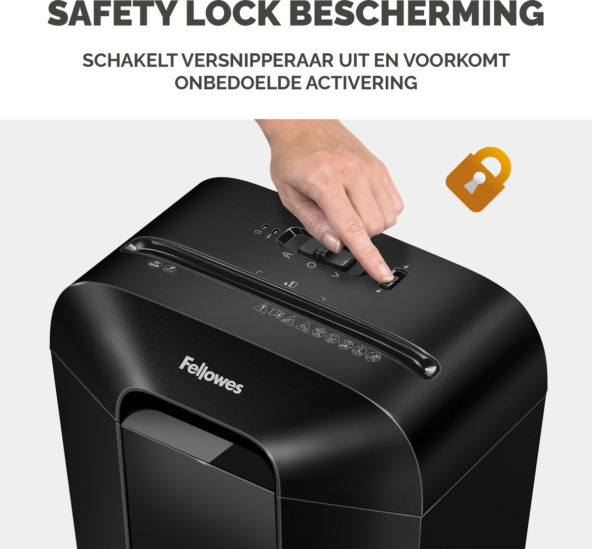 Fellowes LX50 Papierversnipperaar - Cross-Cut - P4 - 9 vel - 17L - Zwart - Voor thuis & thuiskantoor - Ook voor creditcards, nietjes & paperclips thumbnail 4
